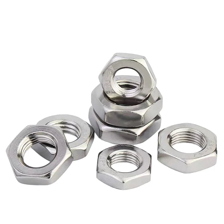 M3-M30 304 316 Stainless Steel DIN 439 Hexagon Jam Thin Nuts for Mining and Water Treatment