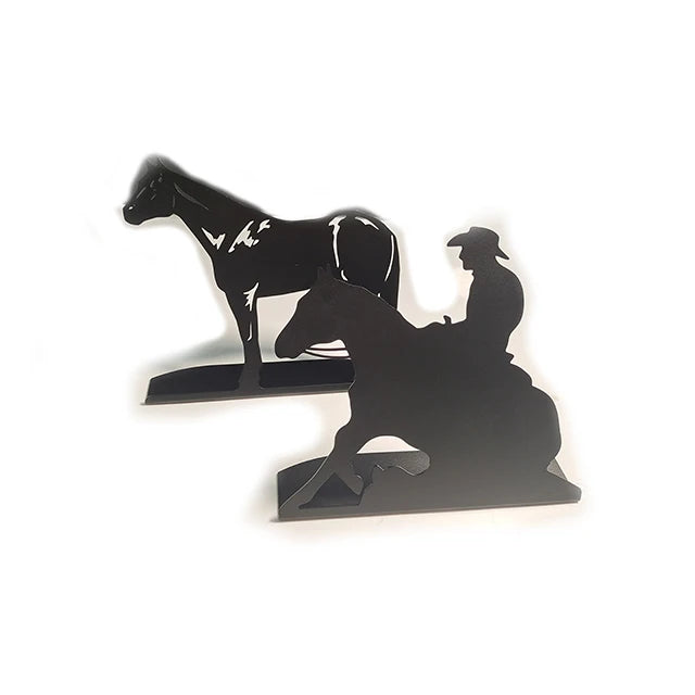 Western Cowboy Meal Art Black Aluminum Cowboys Stand Desk Metal Art Cowboy Western Metal Laser Cut Wall Art