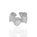 WMJB121 Women Adjustable Irregular Wide Flowing Enamel Glaze Rings S925 Sterling Silver Circle Opining Rings