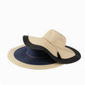 Oversize Sun Hat Color Matching Women Seaside Foldable Sunscreen Straw Hat
