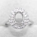 Semi Mount 6*8mm Sterling Silver Ring Empty Frame Blank Support Claw Setting S925 Base Holder Without Center Stone for DIY Inlay