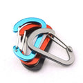 Custom Laser Engraved Logo D Shape Snap Hook Carabiner Black Clip Aluminium Carabiner Keychain Hook Clip Logo