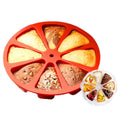 HelloWorld Baking Molds Round Cavity Silicone 8 Red Silicone Portion Cake Mold Soap Mould Pizza Slices Pan