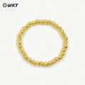 WT-JF340 Wholesale New Fashion 18K Gold Faceted Shinny Round Brass Beads Women Bracelets With Closure Lobster