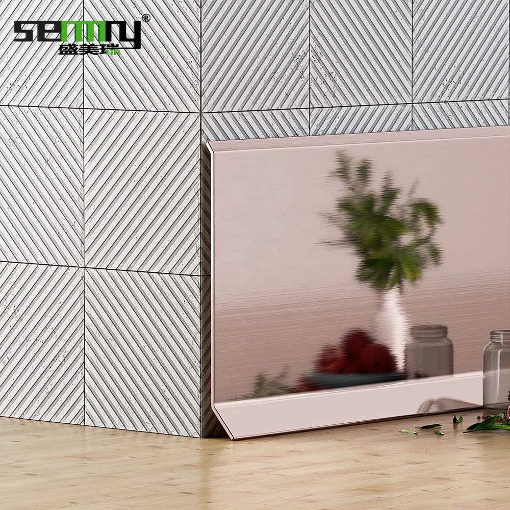 Modern Design Stainless Steel Countertop Edge Profile Sleek Brushed Finish Metal Baseboard for Luxury Kitchen Bathroom Interior