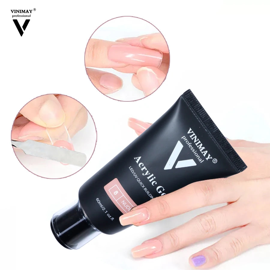 VINIMAY Brand Wholesale Nail Products Original Acrylic Poly Gel Nails 60ml OEM Custom Logo Nail Extension Kit Acrylic Gel Set