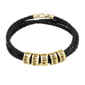 Rock Woven Bracelet Set Men Stainless Steel Wholesale Distance Bracelet DIY Engraved Bead Steel Lucky Charm for Bracelets Bulk