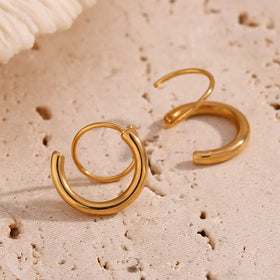 Guarantee Dreamshow Minimalist Earrings Winding Gold Plated Stud Earrings for Women Waterproof Stainless Steel Jewelry