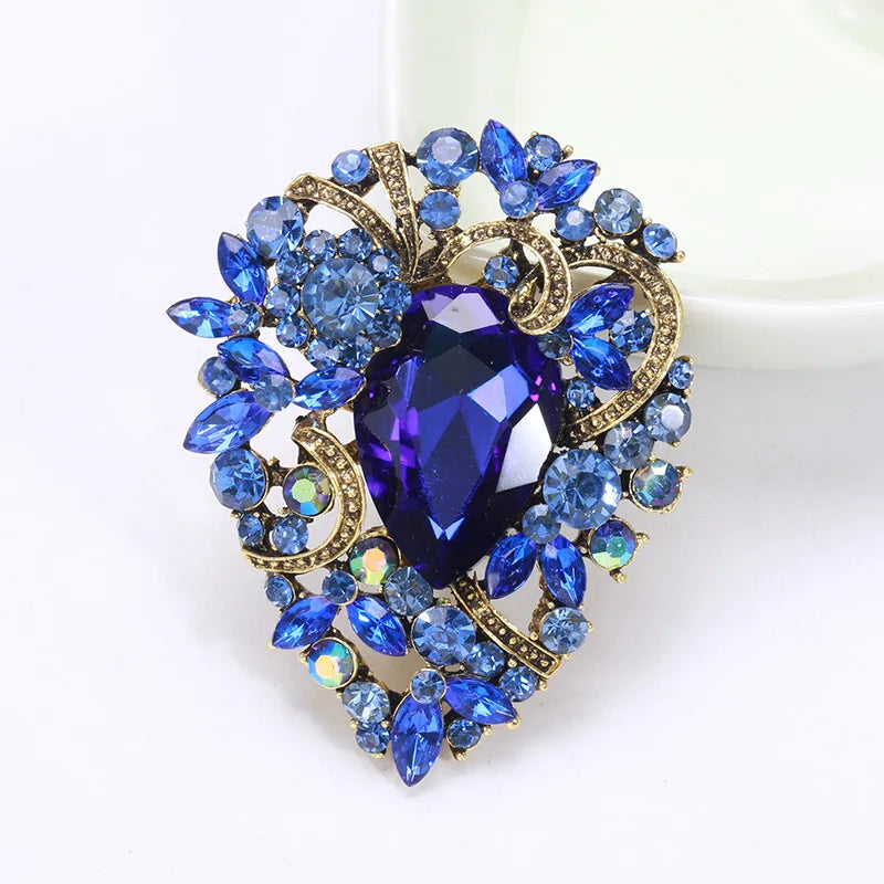 Fashion Jewelry Luxury Rhinestone Party Accessories Brooch Pin Crystal Brooches for Wedding Decoration