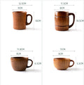 Manufacturer Wholesale Various Sour Date Wood Mug Big Belly Cup Simple Tea Cup Wooden Handle Home Water Beer Mug Custom logo