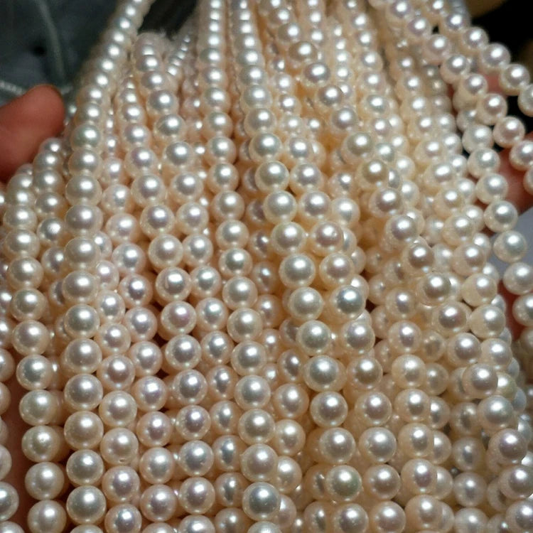 Certified ZZDIY078 Freshwater Pearl 7-8Mm Round Pearl Semi-Finished Necklace Hair Pearl Accessories MegaBDM