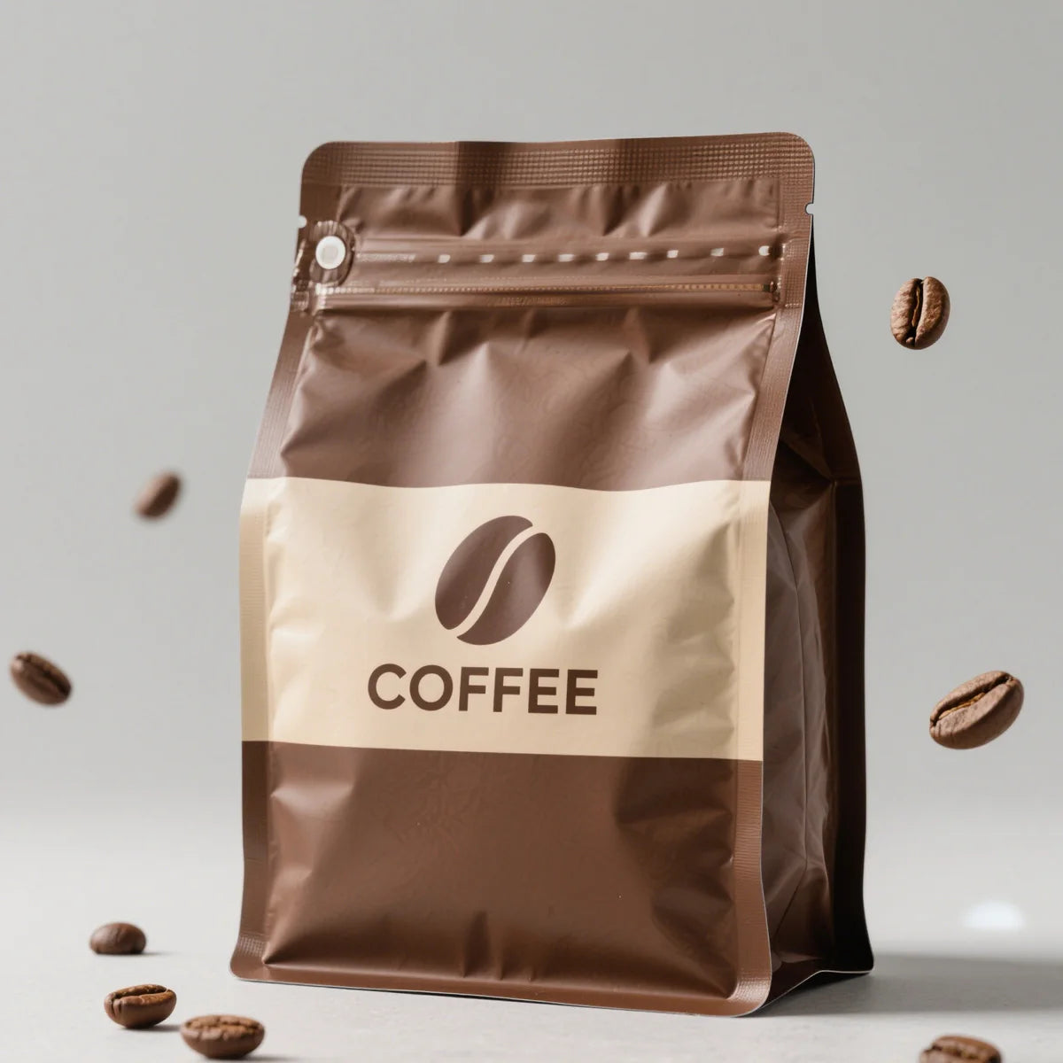 Custom Printed PET Flat Bottom Coffee Packaging Bags 250g 500g 1kg Empty Bags for Beans for Milk and Chewing Gum