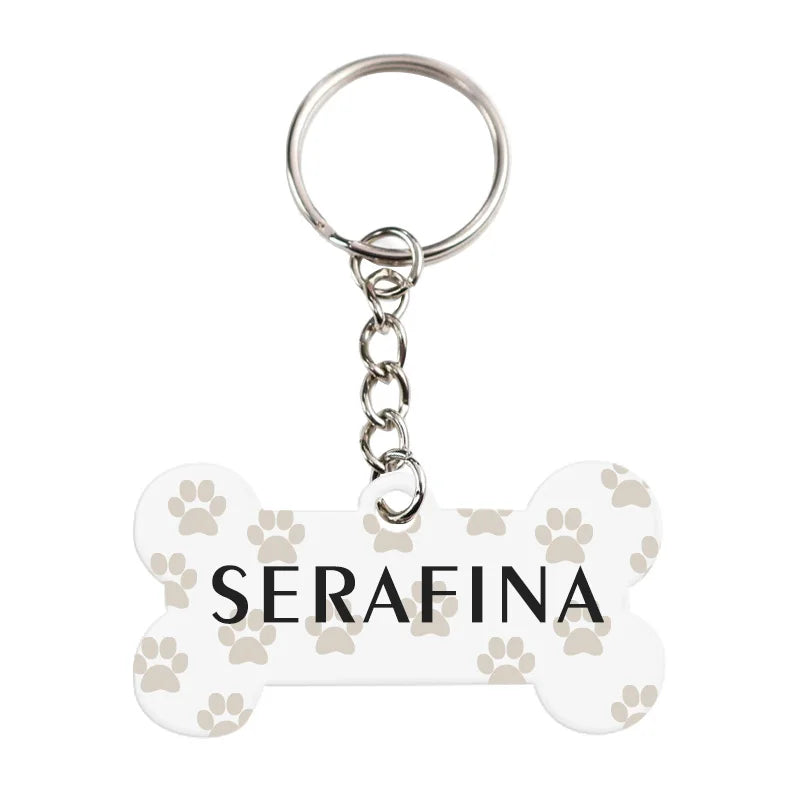 Custom Double Sided Printed Dog Tag clear Acrylic Keychain Charm for Diy Jewelry Making Accessories
