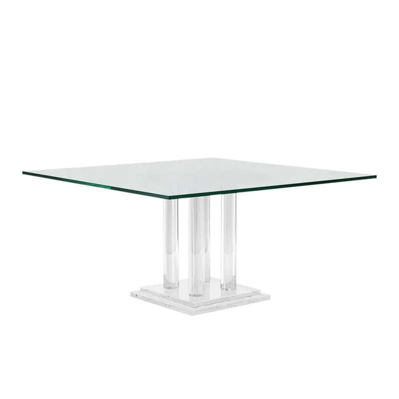 Custom Living Room Furniture Contemporary Rectangle Acrylic Table Clear Glass Top Coffee Dining Table
