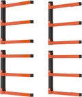 3-Level Orange and Black Powder Coated Metal Hooks & Rails Rack for Wood Storage Organizer Multifunctional Garage System