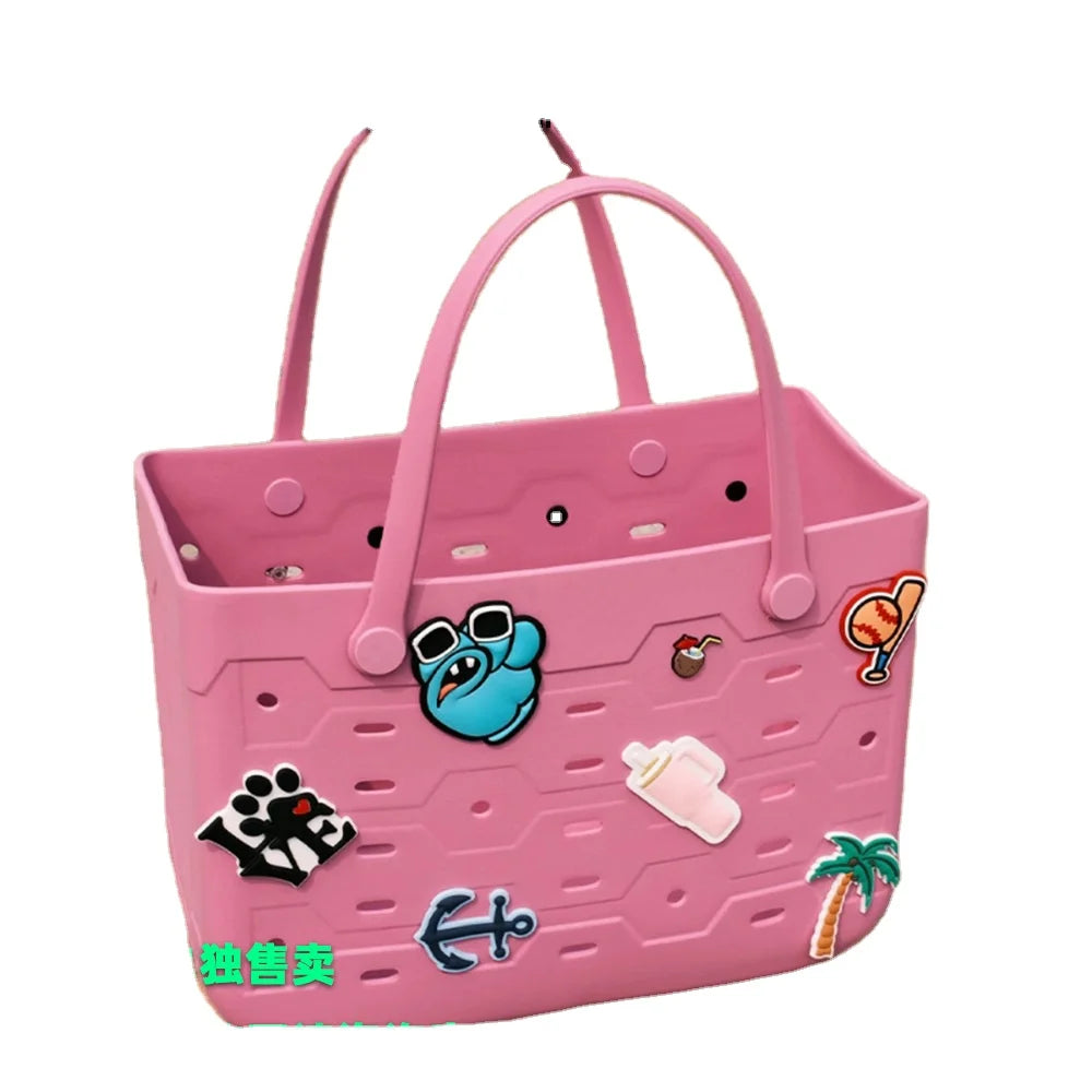 2025 Custom Logo Outdoor Camping Pet Bogg Bag Beach Waterproof Eva Silicone Summer Rubber Handbags with Two Handles/Straps
