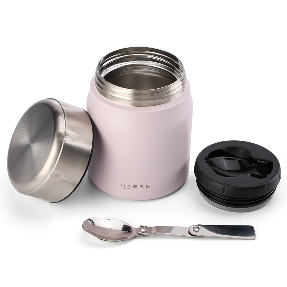 Portable Fashion Office Student Double Vacuum Insulated 304 Stainless Steel Lunch Box Food Jar