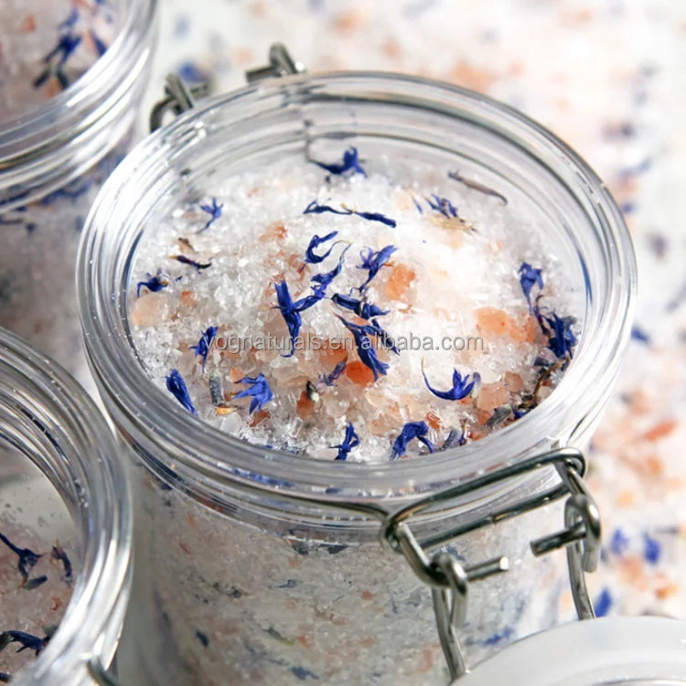 OEM Private Label Natural Organic Soothing Bath Salt Soak With Lavender Essential Oil Detoxifying Dead Sea Himalayan Bath Salt