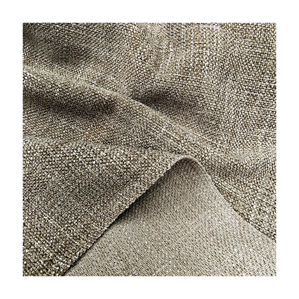 Best Luxury Natural Jacquard Sofa Fabric Soft Woven Polyester Linen Upholstery for Home Textile Breathable Shrink-Resistant