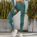 Spring Autumn New Dark Green Seamless High Waisted Leggings Gym Sport Clothes Women Peach Hip Running Fitness Yoga Pants