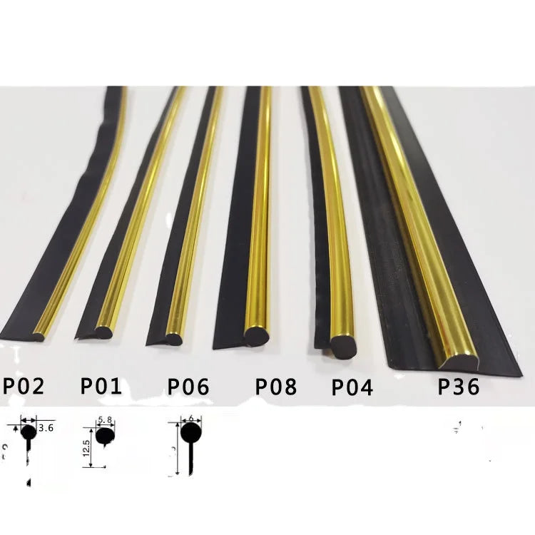 Sofa Bed Accessories Gold Pvc Embedded Plastic Strips Gold Embedded Edge Strips for Modern Leather Sofas