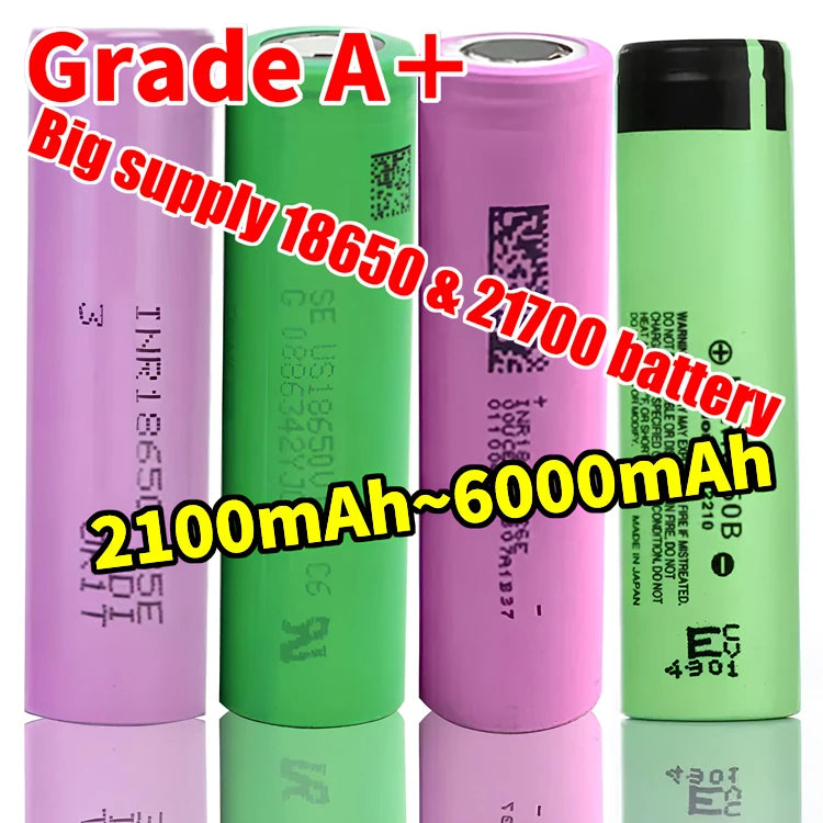 Factory Batterie 3.7V 18650 Battery 3500mah Bateria Lithium Cell Lishen 21700 5000mah Rechargeable Lithium Ion Batteries