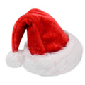 Classic Red Christmas Hat with White Faux Fur Trim and Pompom Xmas Plush Santa Hat for Christmas Day