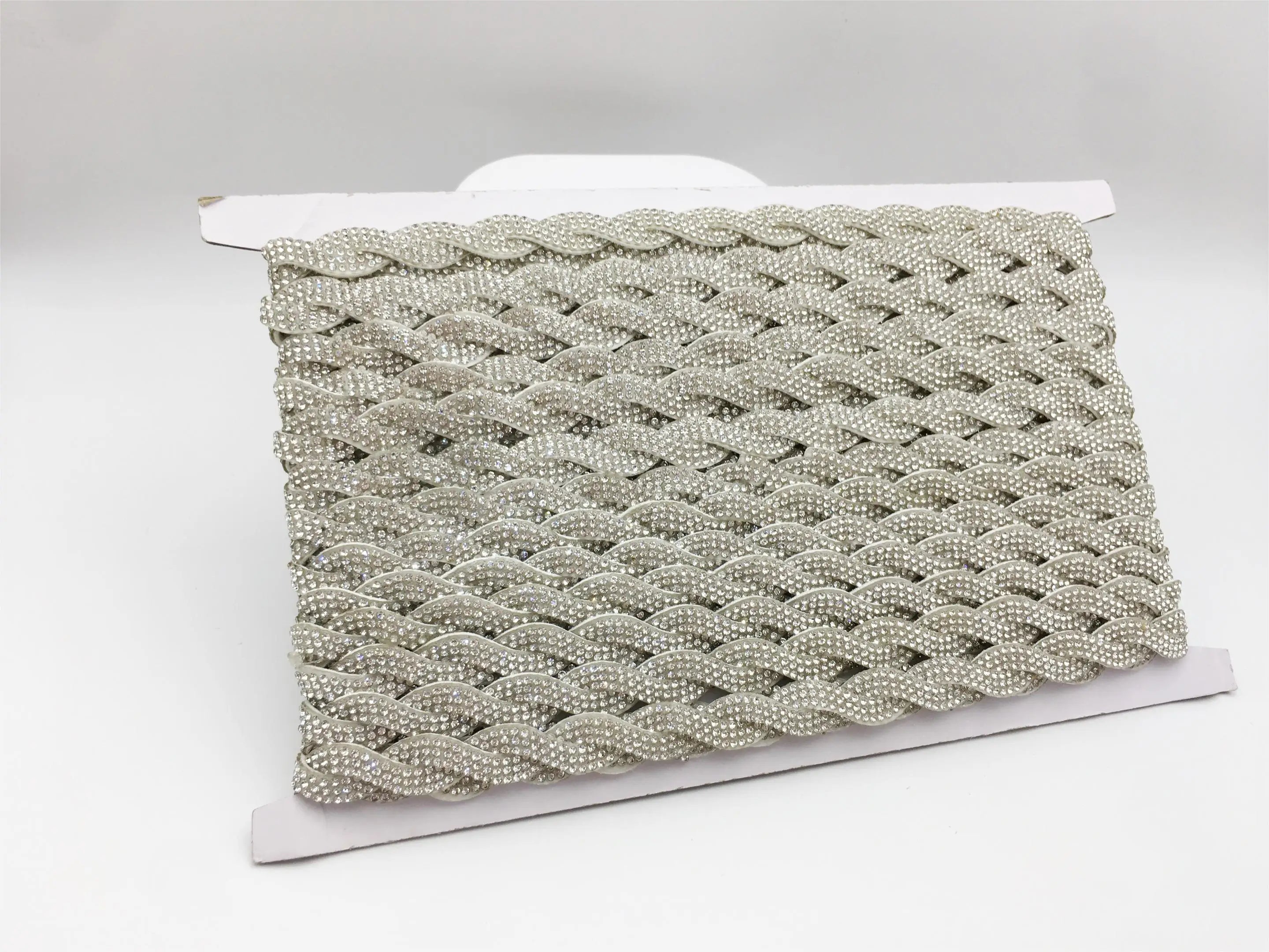 SINRONG Two Braids Hot Drill S-shaped Wavy Shoes Clothing Accessories DIY Mesh Diamond Self-adhesive
