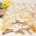 Yellow White Geometric Shark Clip Claw Acrylic Square Keel Matte Hair Claws Wholesale Simple Large Clamps Clips for Girl
