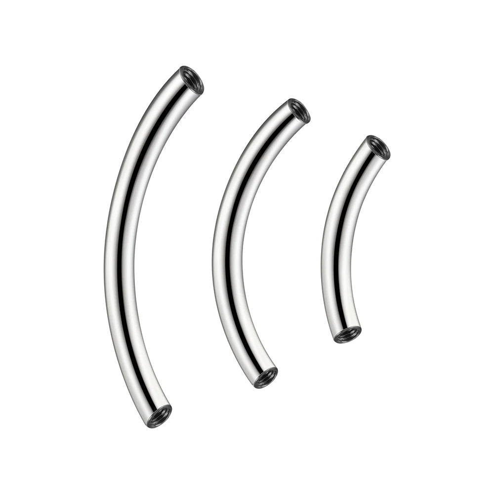 Right Grand ASTM F136 Titanium 16G Internally Threaded Curved Barbells Jewelry Basic Accessories for Eyebrow Rook Piercing