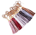 Classic Black PU Leather Tassel Car Keychain Women Bags Key Chain Jewelry Accessories Keychain