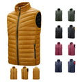 Men's Casual Winter Vest Lightweight Nylon Padded Zip-Up Sleeveless Jacket with Stand Collar Pocket for Outdoor Weather