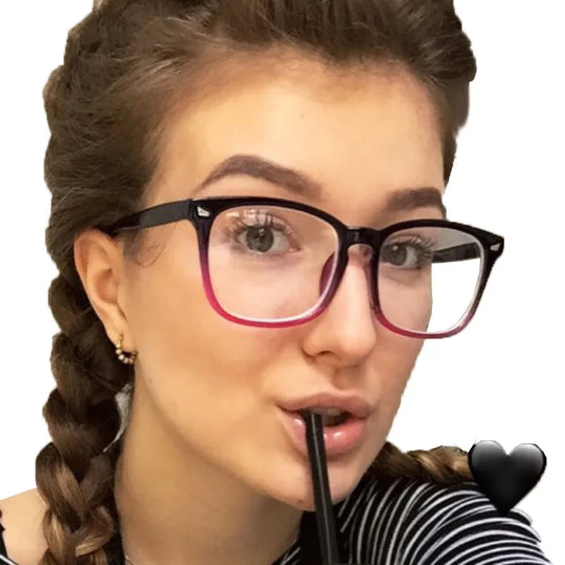 STORY PSTY8082U Fashion Print Flower Square Classic Computer Eyeglasses Blue Light Blocking Optical Glasses Frames