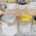 Sealed Hexagonal Glass Jars Canning Pickles Jam Bird's Nest 60ml 180ml 500ml 730ml Hexagonal Honey Jars Glass Jars With Lids