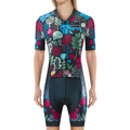 Women's Summer Short Sleeve One-Piece Cycling Triathlon Jersey OEM Jumpsuit Racing Bodysuit Sportswear Ciclismo