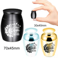 Sunflower Mini Stainless Steel Vintage Memorial Pendant Urns for Pet & Human Ashes with Fill Kit and Velvet Bag