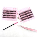 Private Label Diy Lash Extension Pre-cut Segment Cluster Lashes Kit Natural Wispy Cluster Lashes