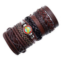 Wholesale Vintage Fashion Charm Bracelets-Handmade Woven Leather Sets