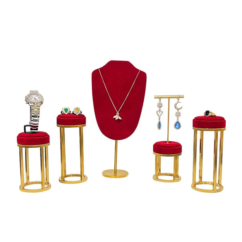 Realistic Mannequin Head 2022 Smile Wholesale Luxury High End Velvet Metal Stand Necklace Display Stand Necklace Bust Jewelry Di