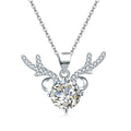 2023 New  Birthday Gift Jewelry Schmuck 925 Silver White Gold Elk 1 Carat Beautiful Moissanite Pendant Necklace for Women
