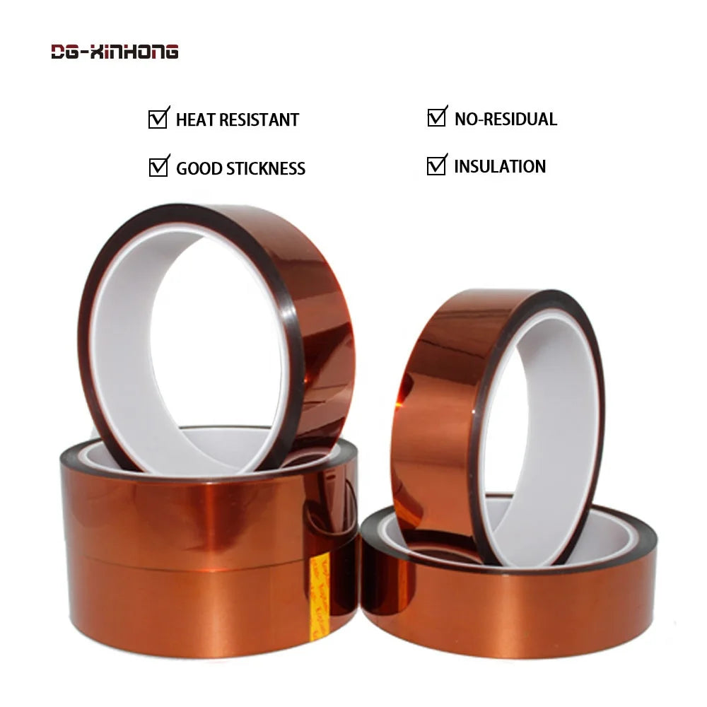 2- High Temperature Resistant Heat Transfer Thermal Sublimation BGA Electrical Pi Film Silicone Adhesive Kaptons Polyimide Tape