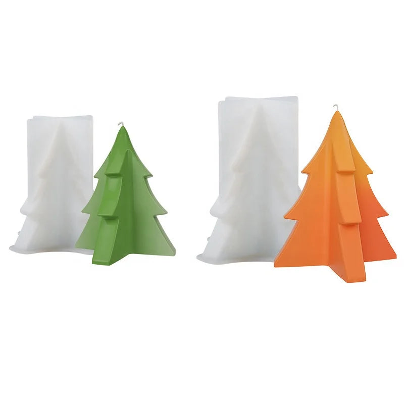 3D Small Large Christmas Tree Silicone Candle Mold for DIY Craft