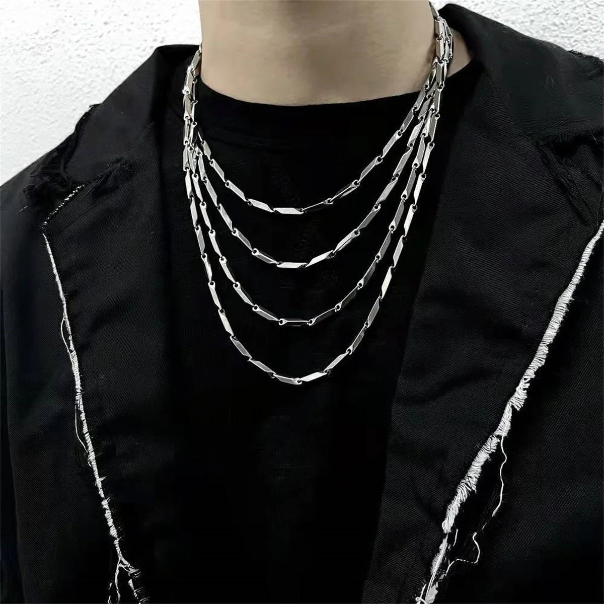 Waterproof Rhombus Stainless Steel Chain Necklace for Men/Women Daily Claviculate Chain on Neck Accessories 2025 Fashion Jewelry