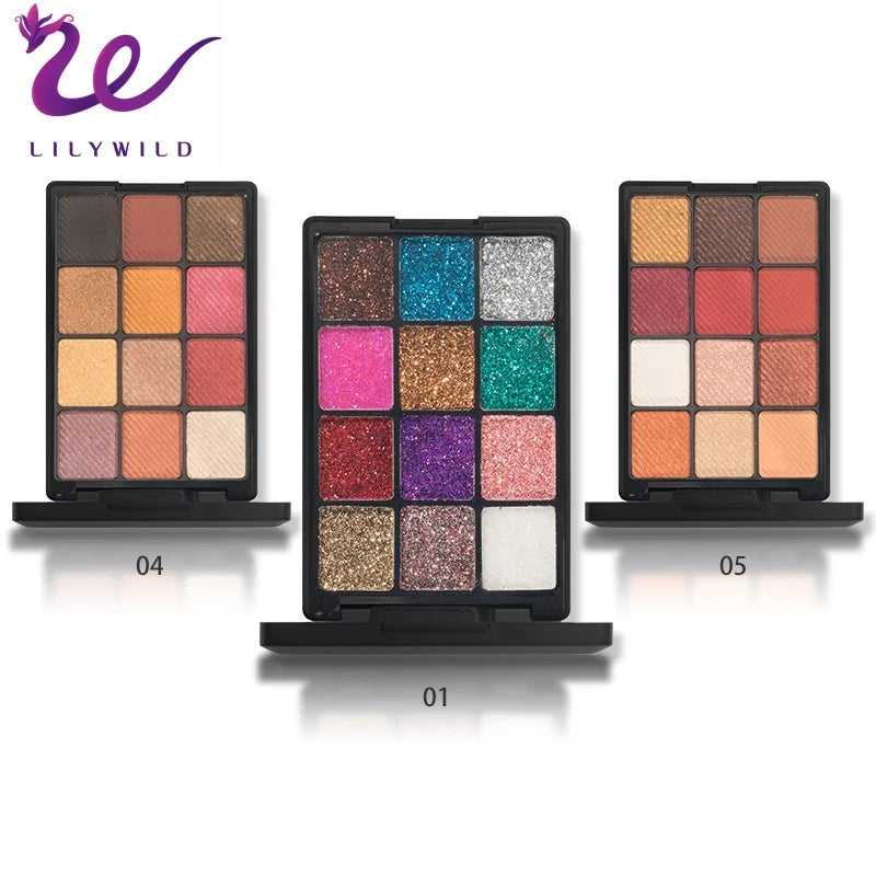 Private Label Wholesale Shiny Shimmer Beauty Makeup Pressed Pigment Glitter Eyeshadow Palette