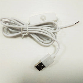 5V USB Extension Cable with Power Switch on OFF Switch Red/Black Open End Wire White Color