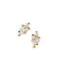E2290 3-4mm DIY Natural Freshwater Pearl Charm Earrings Mounting Accessory 925 Sterling Silver Gold Plated  Jewelry for Women