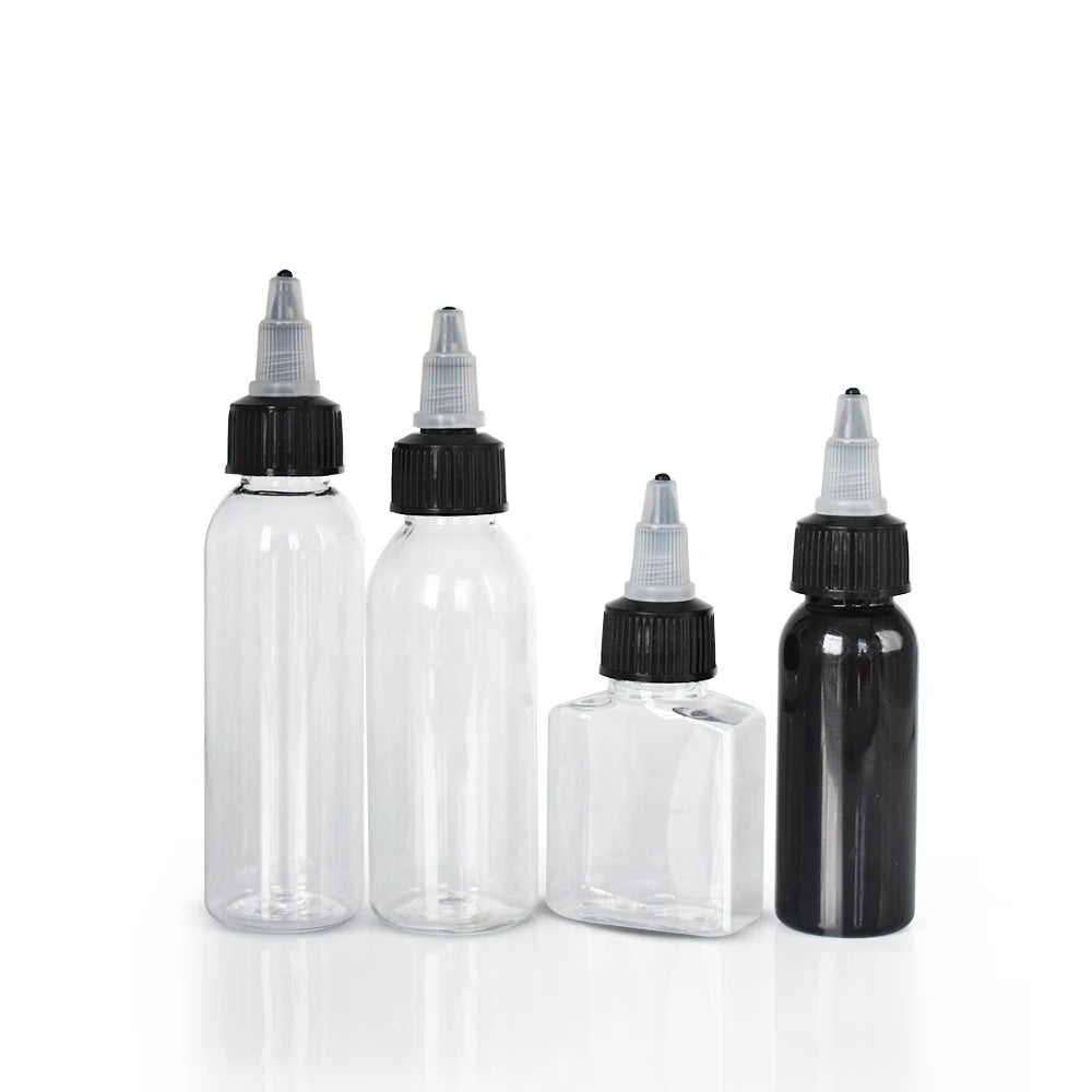 Cosmetic Package Plastic PET Twist Sauce Dropper Bottles Squeeze Bottle with Nozzle