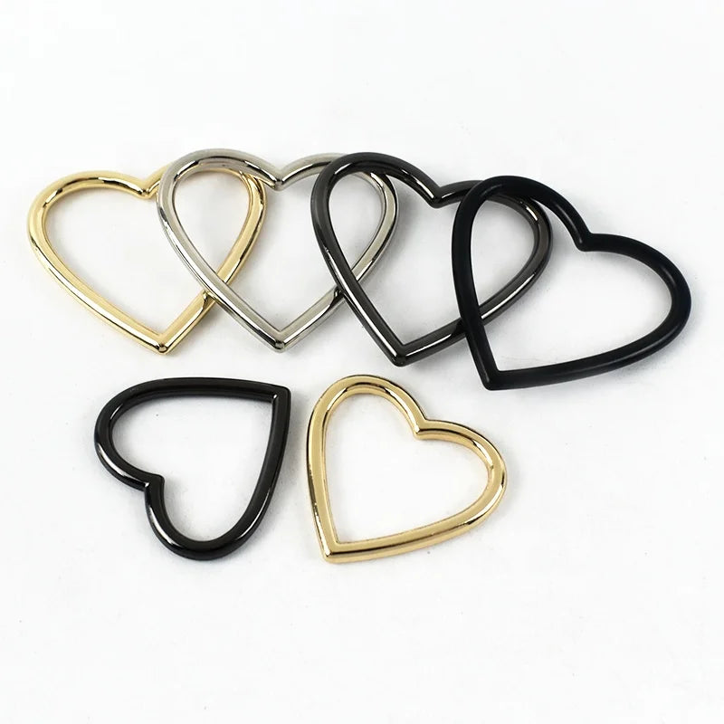 Deepeel BF379 25mm Connect Hooks Clasp DIY Accessories Alloy Adjustment Decoration Heart Shaped Bag Buckles