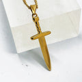 Hiphop Stainless Steel Dagger Pendant Biker Jewelry Punk Short Weapon Knife Thrusting Pendant Long Sword Necklace for Men