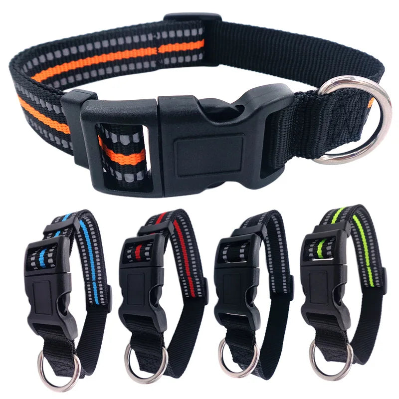 Wholesale Manufacturer Reflective  Nylon Adjustable Pet Dog Collar